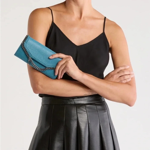 Stella McCartney Mini Falabella Metallic Wallet in Pink Suede - Picture 15 of 15